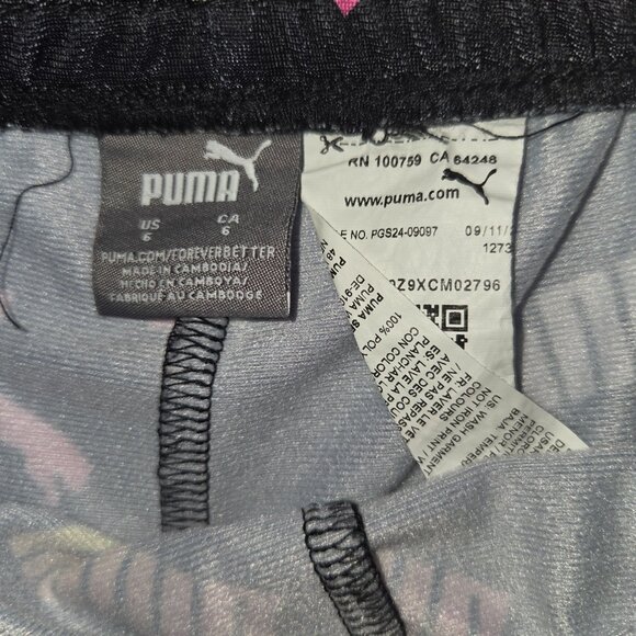 Puma Girls 4 2-Piece Set: Pink T-Shirt & Black Shorts 4166 - Picture 12 of 13